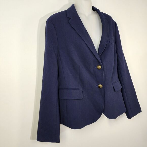 Talbots Women Blazer Jacket Size 12 2 Gold Button Closure Lined Long Sleeve Blue - Picture 4 of 9